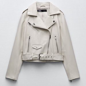 ZARA Faux Suede Cream Jacket w/belt (Never worn)